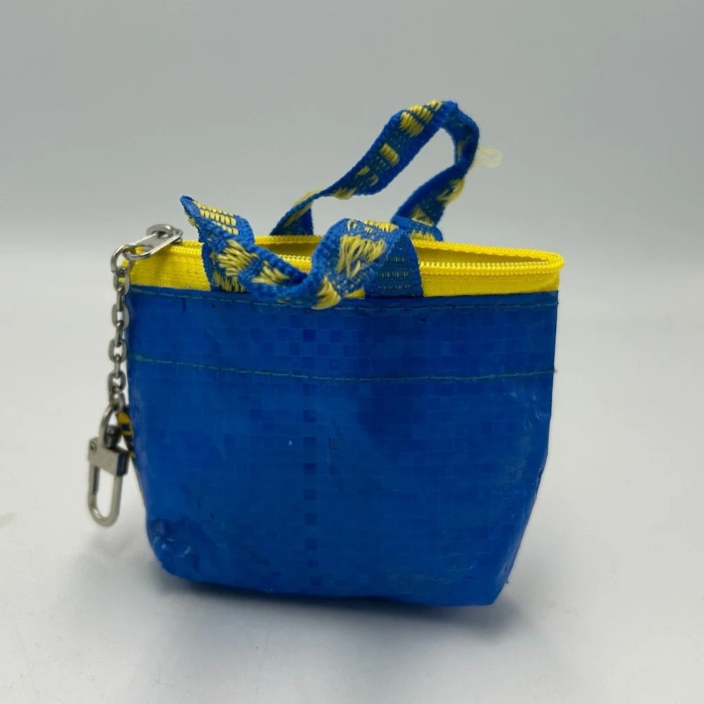 IKEA Bag Knolig Mini Zipper Coin Keychain Tote Key Blue Yard Sale Purse‎ 2019
